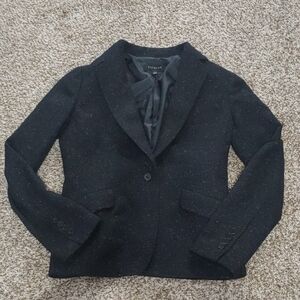 Talbots Women's Black Flecked Tweed Blazer Size 2